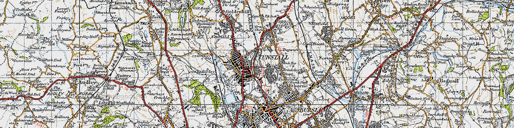 Old map of Tunstall in 1946