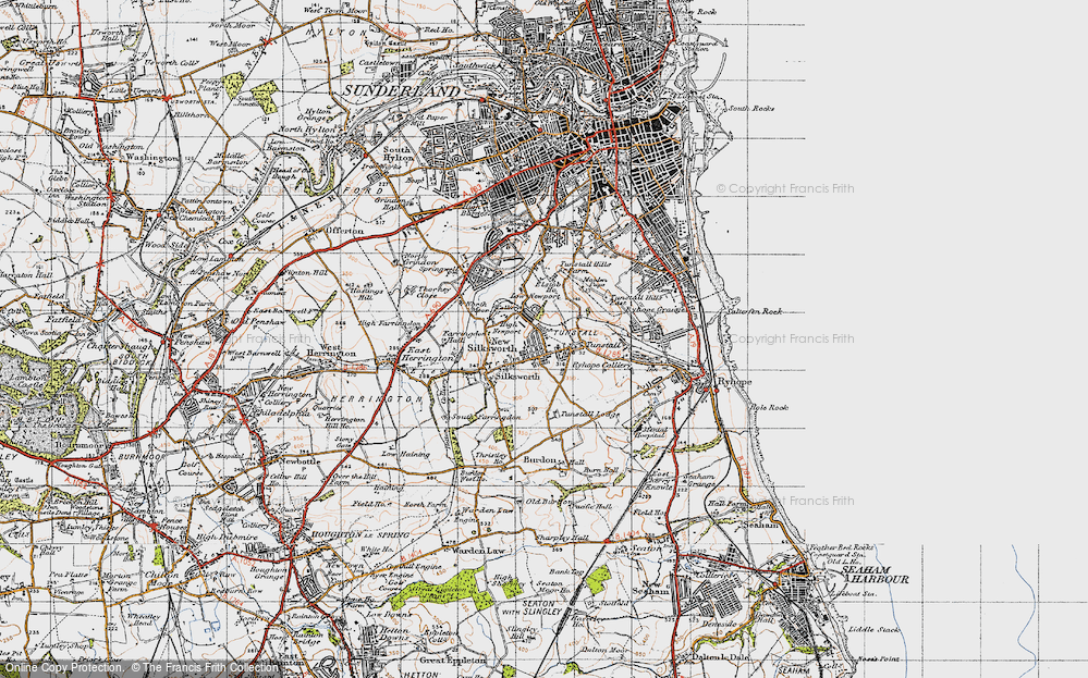 Old Map of Tunstall, 1947 in 1947
