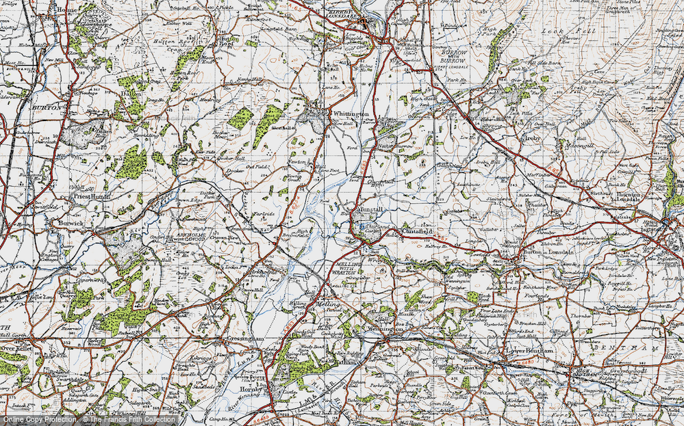 Old Map of Tunstall, 1947 in 1947