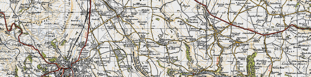 Old map of Tunstead in 1947