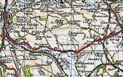 Old map of Tunstead Milton in 1947