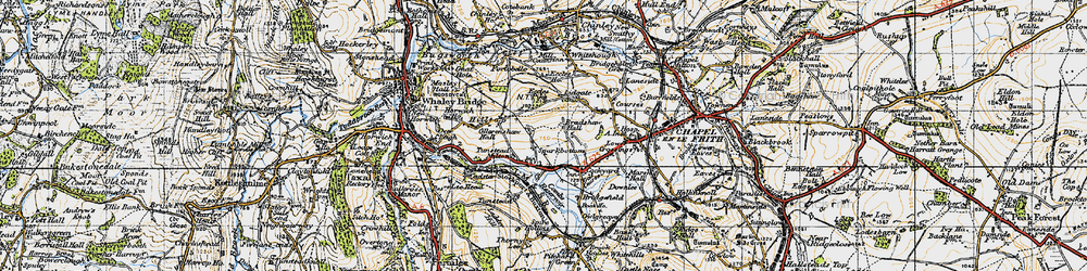 Old map of Tunstead Milton in 1947