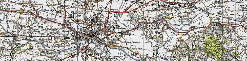 Old map of Tupsley in 1947