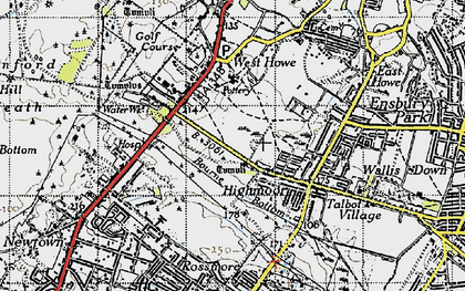 Old map of Turbary Common in 1940