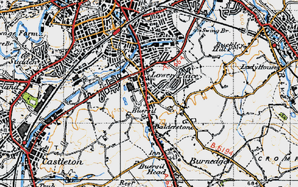 Old map of Turf Hill in 1947