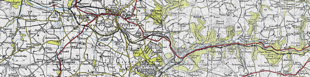 Old map of Turfdown in 1946