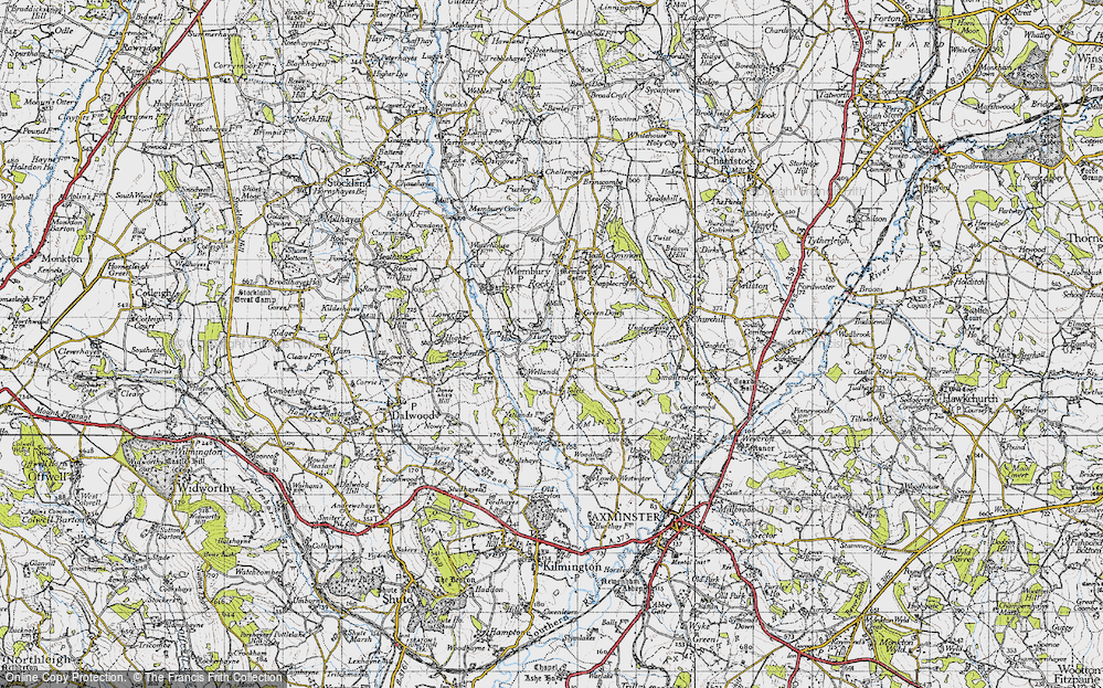 Old Map of Historic Map covering Beckford Br in 1946