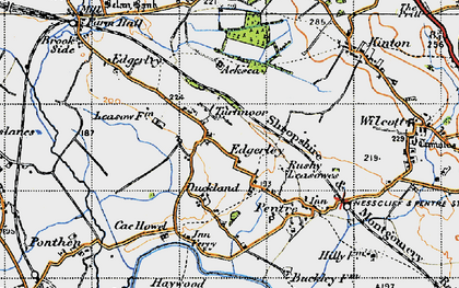 Old map of Turfmoor in 1947