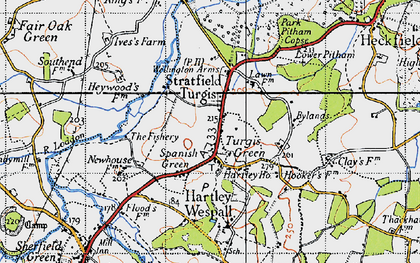 Old map of Turgis Green in 1940