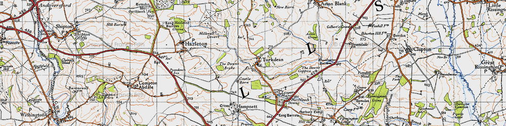 Old map of Leygore Manor in 1946