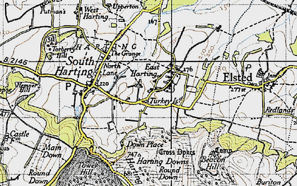 Old map of Turkey Island in 1945