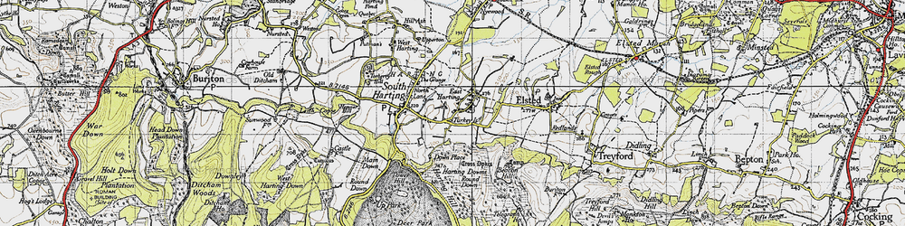 Old map of Turkey Island in 1945