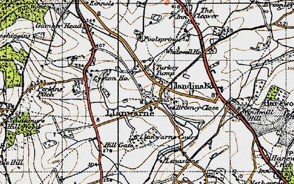 Old map of Turkey Tump in 1947