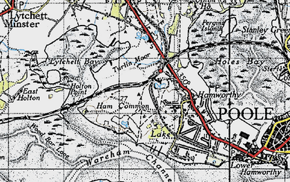 Old map of Turlin Moor in 1940