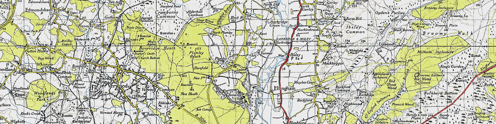 Old map of Turmer in 1940