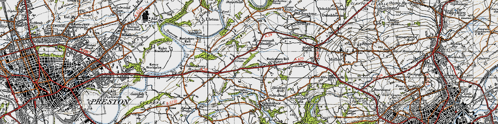 Old map of Turner Green in 1947