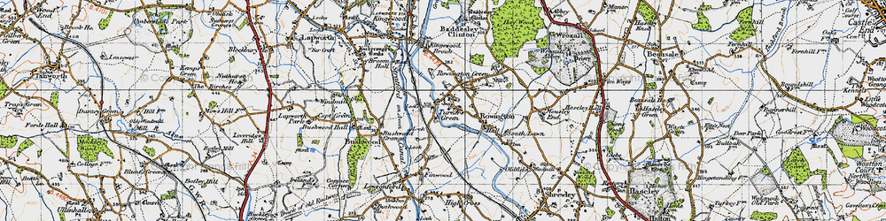 Old map of Bushwood Grange in 1947
