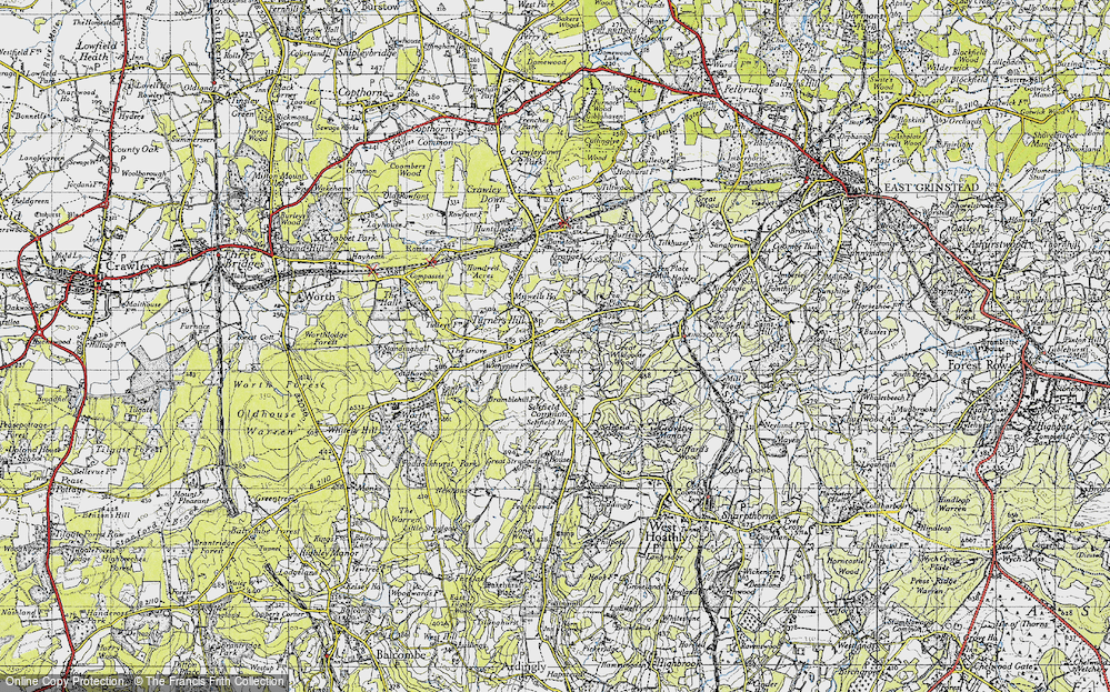 Old Map of Turners Hill, 1946 in 1946
