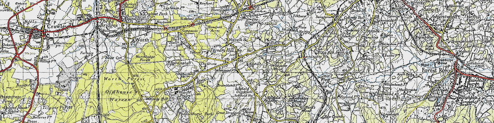 Old map of Turners Hill in 1946