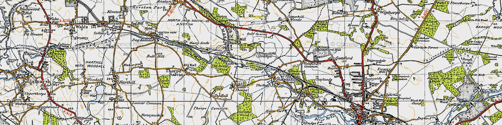 Old map of Brancliffe Grange in 1947