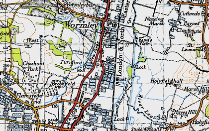 Old map of Turnford in 1946