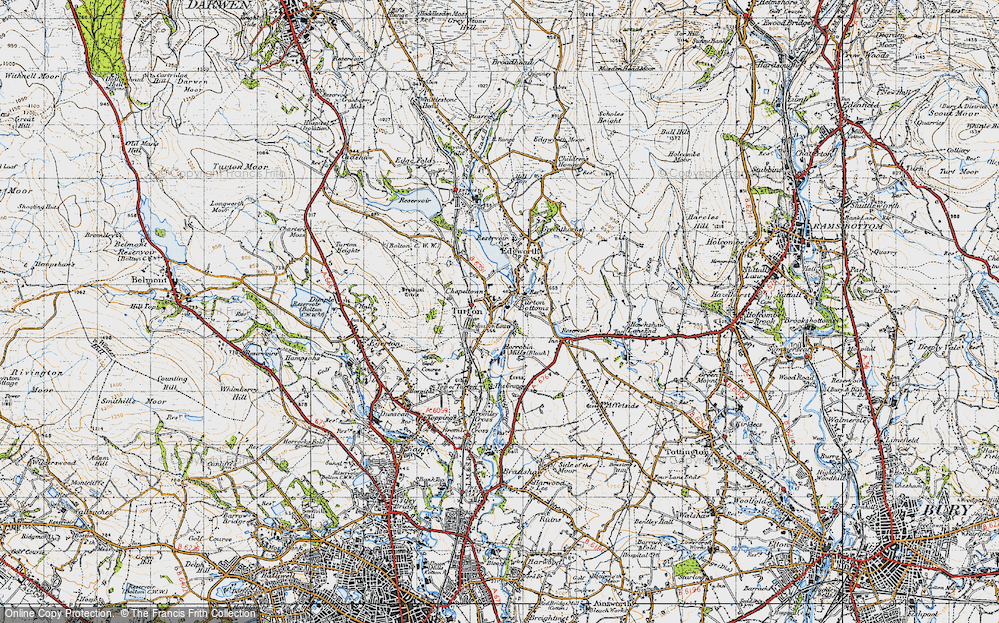 Old Map of Turton Bottoms, 1947 in 1947