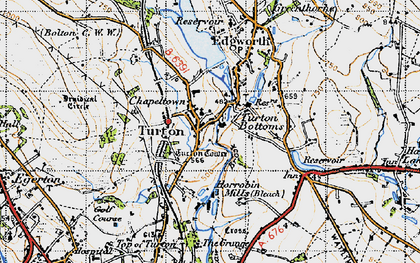 Old map of Turton Tower in 1947