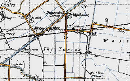 Old map of Turves, The in 1946