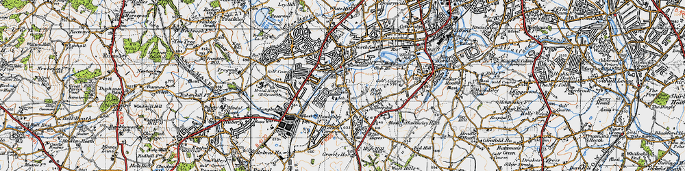 Old map of Turves Green in 1947