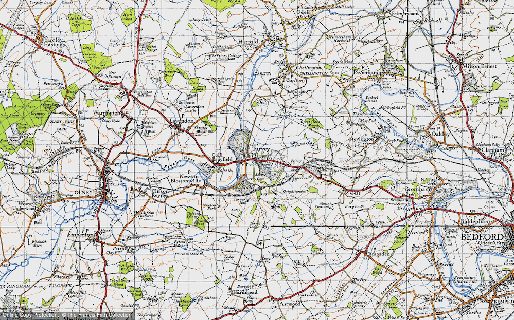 Old Map of Turvey, 1946 in 1946