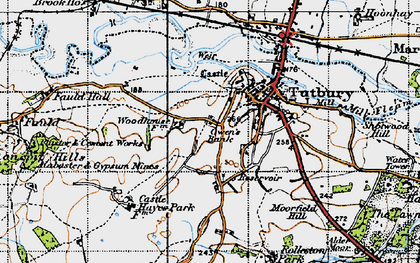 Old map of Tutbury in 1946