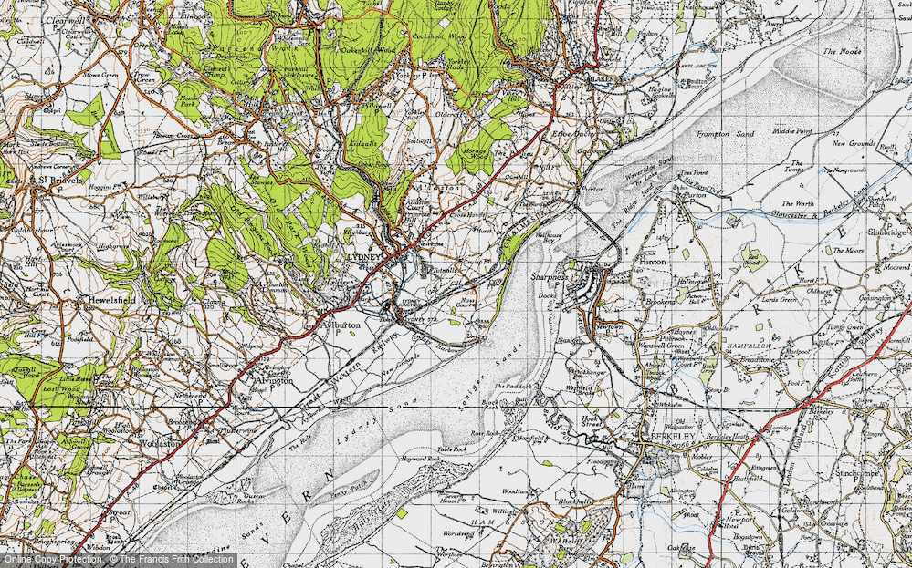 Old Map of Historic Map covering Black Rock in 1946