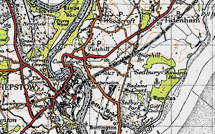 Old map of Tutshill in 1946