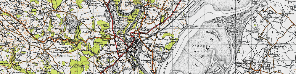 Old map of Tutshill in 1946