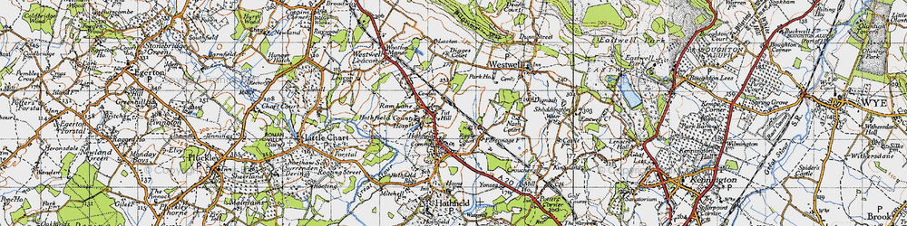 Old map of Tutt Hill in 1940