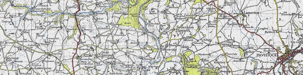 Old map of Tutwell in 1946
