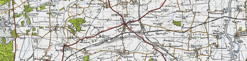 Old map of Tuxford in 1947