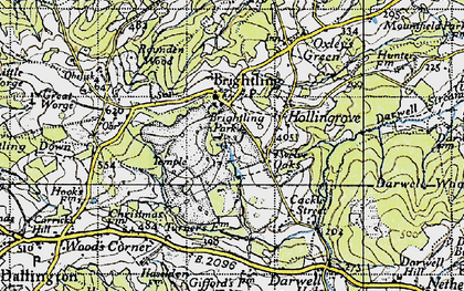 Old map of Twelve Oaks in 1940