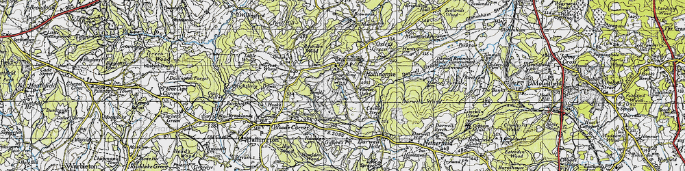 Old map of Twelve Oaks in 1940