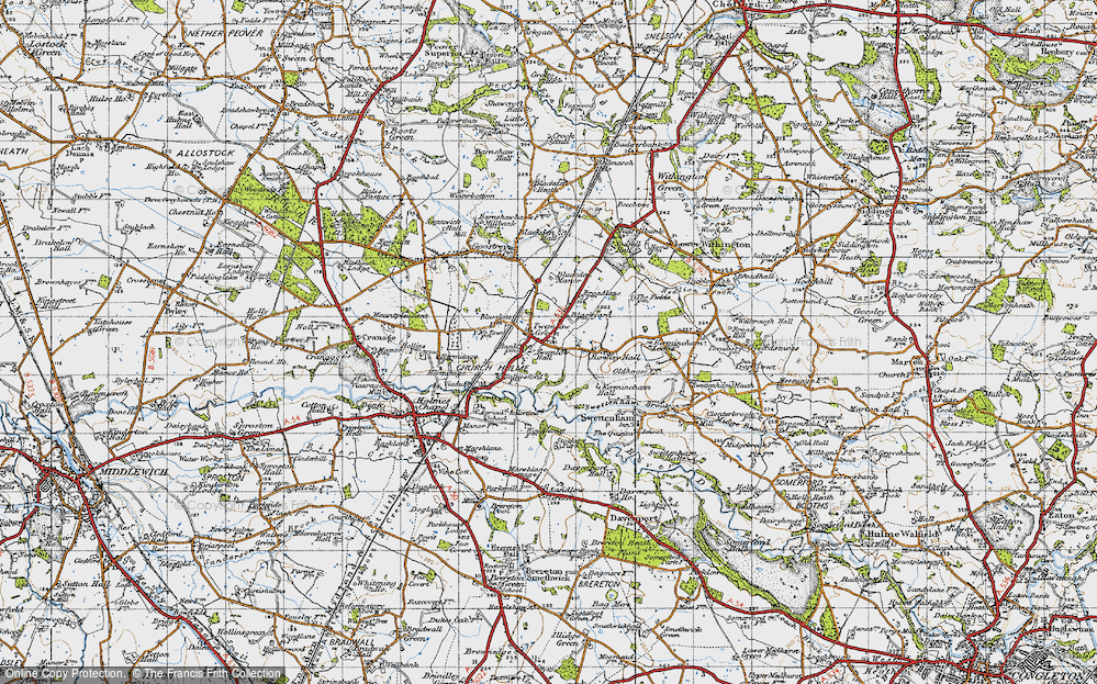 Old Map of Twemlow Green, 1947 in 1947