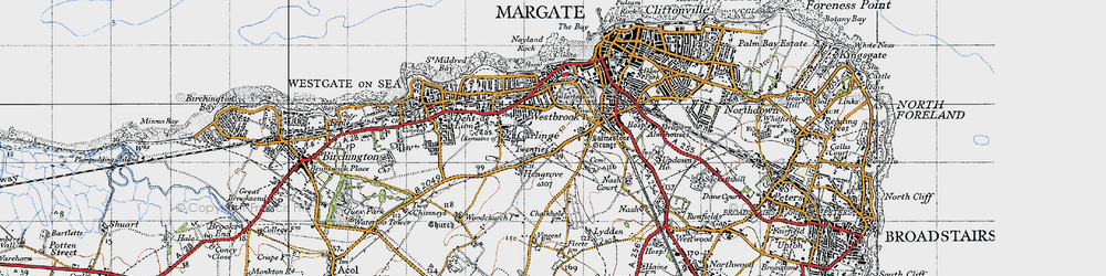 Old map of Twenties in 1947