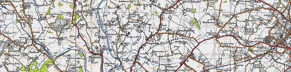Old map of Twigworth in 1947