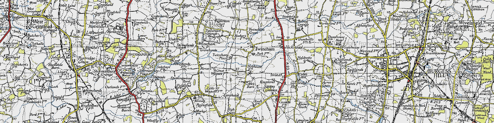 Old map of Twineham in 1940