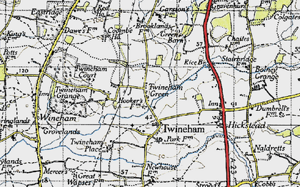 Old map of Twineham Green in 1940