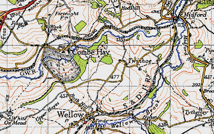 Old map of Twinhoe in 1946