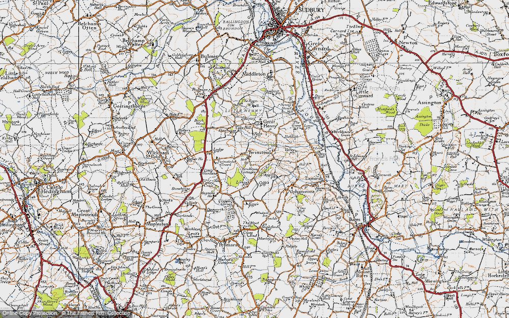 Old Map of Twinstead, 1946 in 1946
