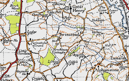 Old map of Twinstead in 1946