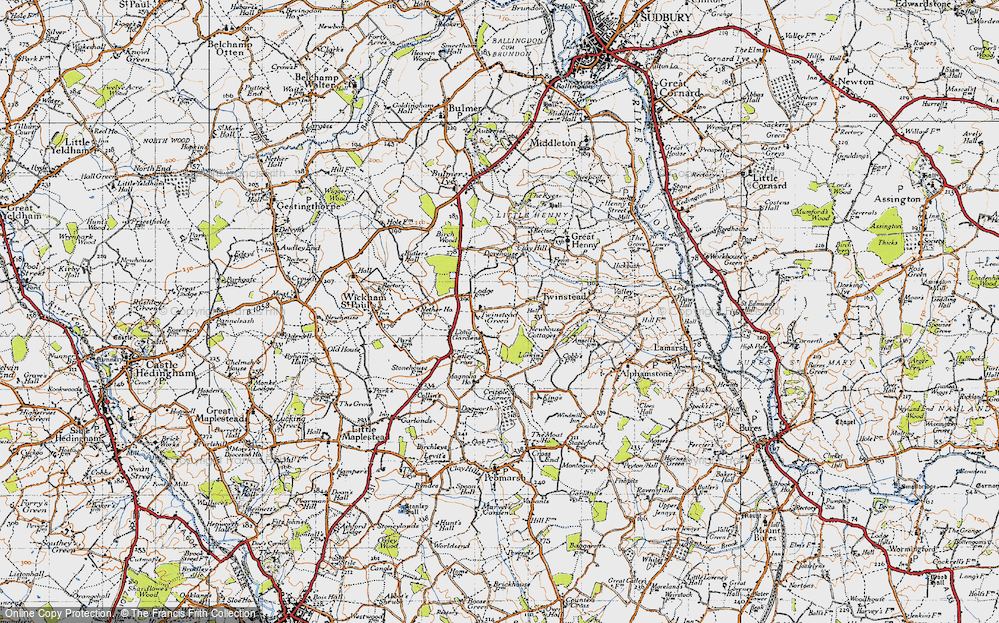 Old Map of Twinstead Green, 1946 in 1946