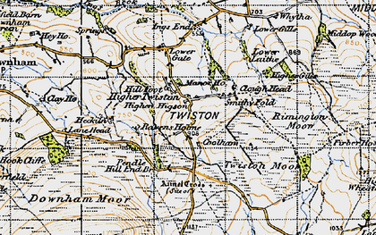 Old map of Twiston in 1947