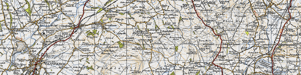 Old map of Twiston in 1947